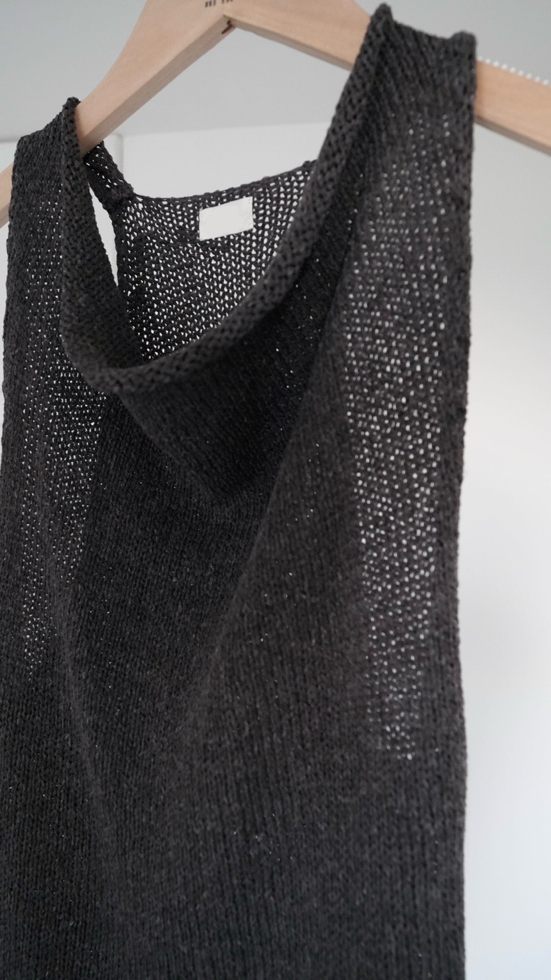 evelyn linen cotton deep v-neck knit vest in grey (pre-order)