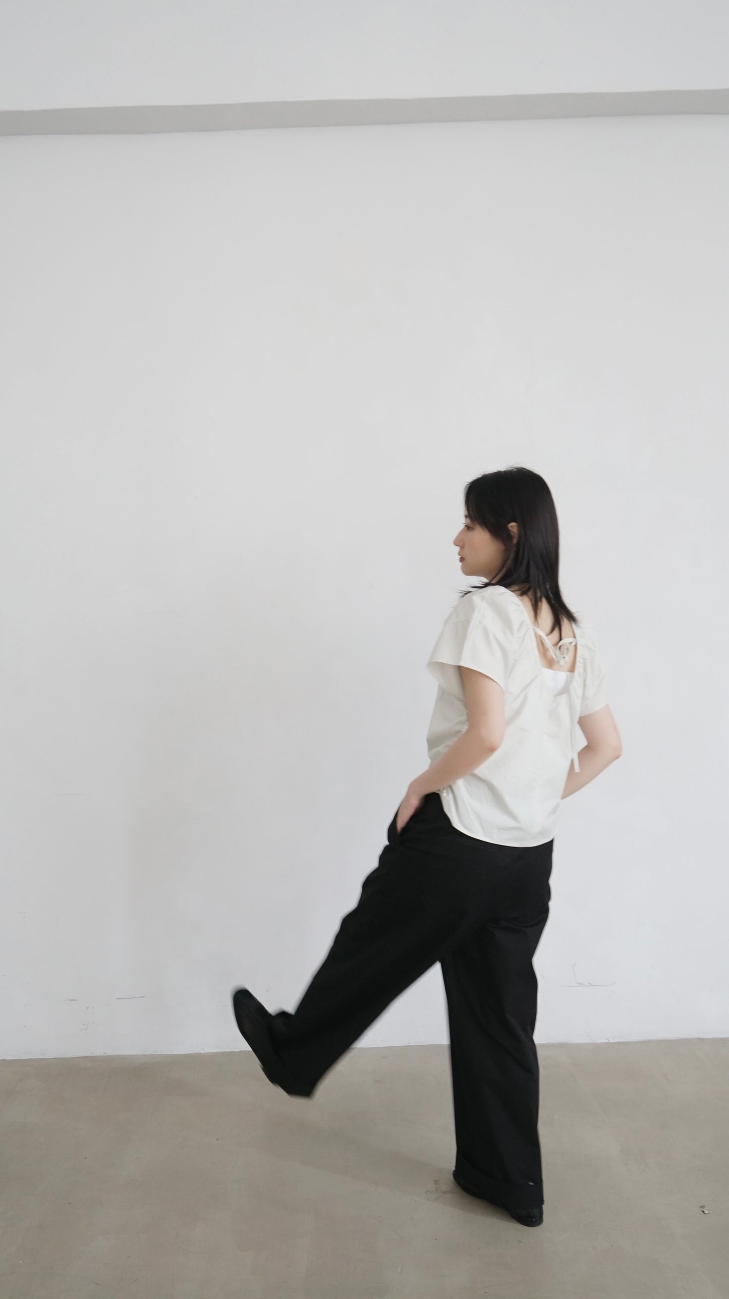 collar pants in black (pre-order)