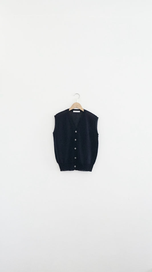 classic sheer knit vest in navy (pre-order)