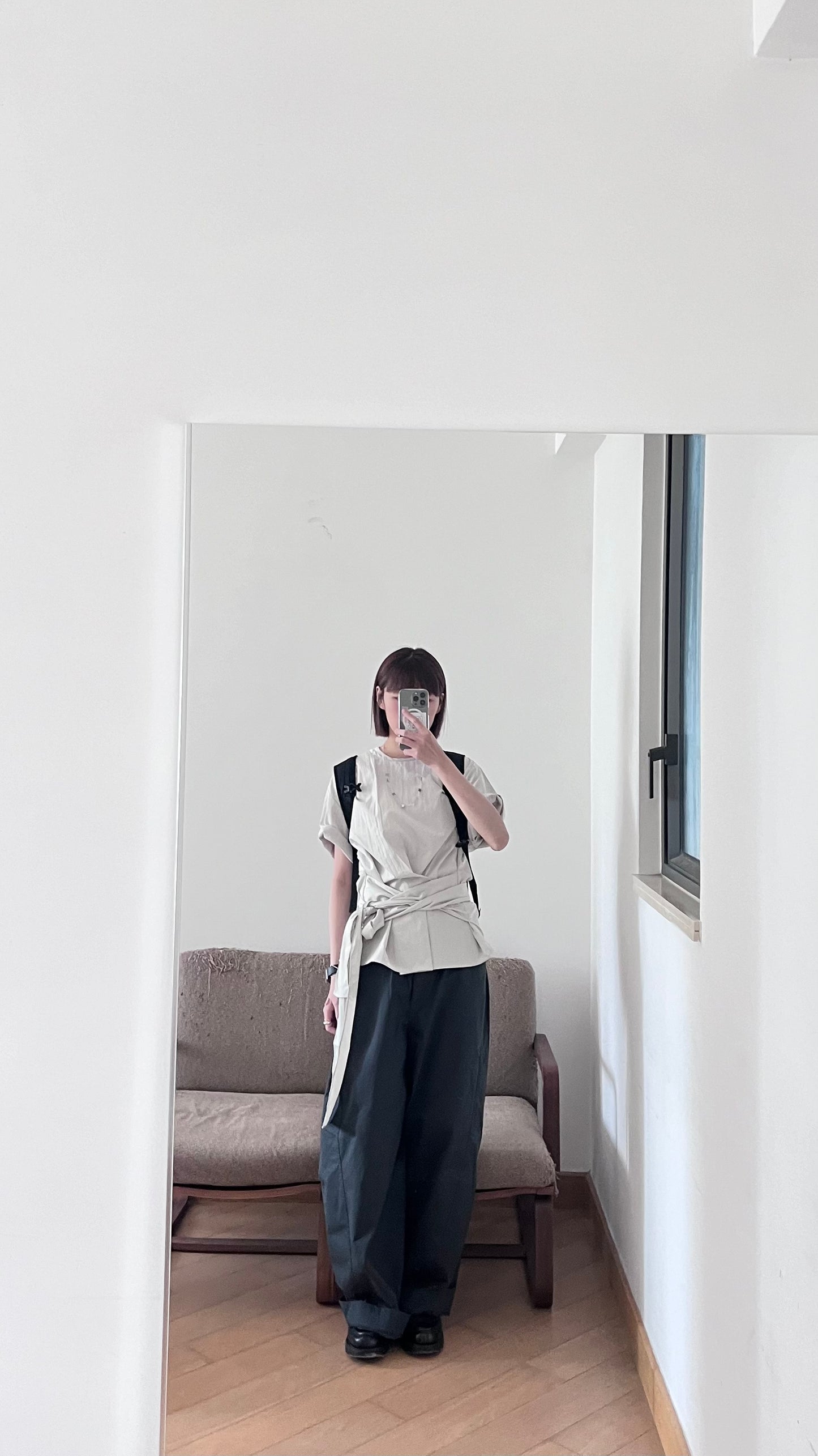 high-end ribbon tee in cloudy grey (pre-order)
