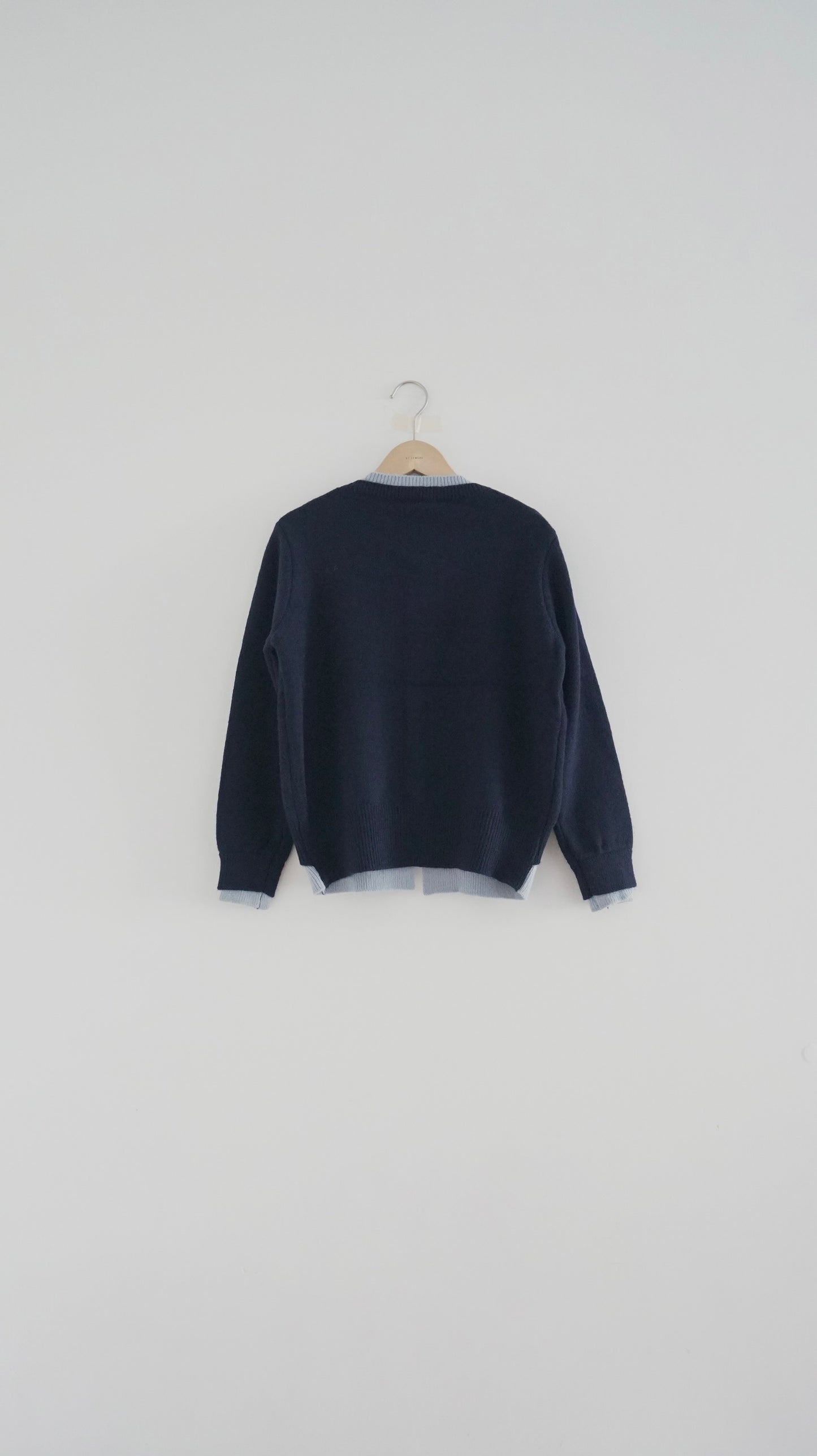 layered knit cardigan in navy （pre-order)