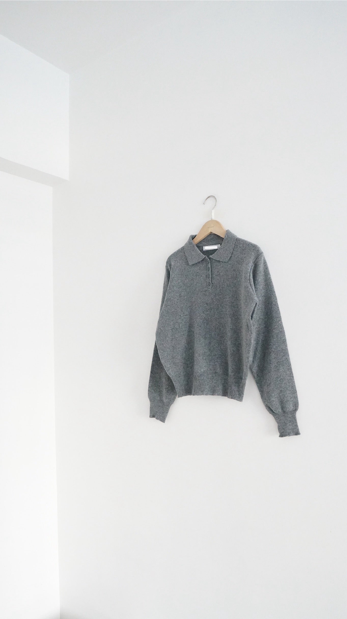 classic polo sweater in grey ( pre-order )