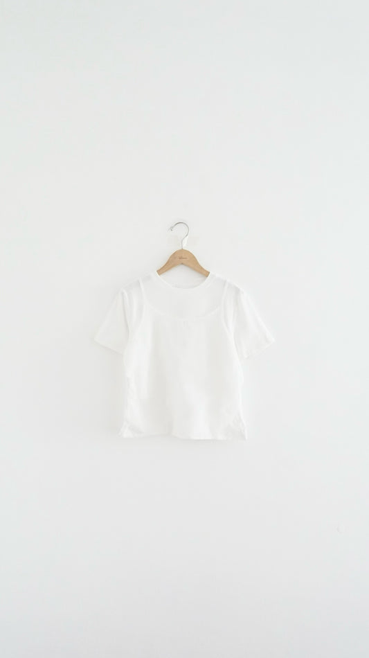 polly two-in-one tee in white (pre-order)