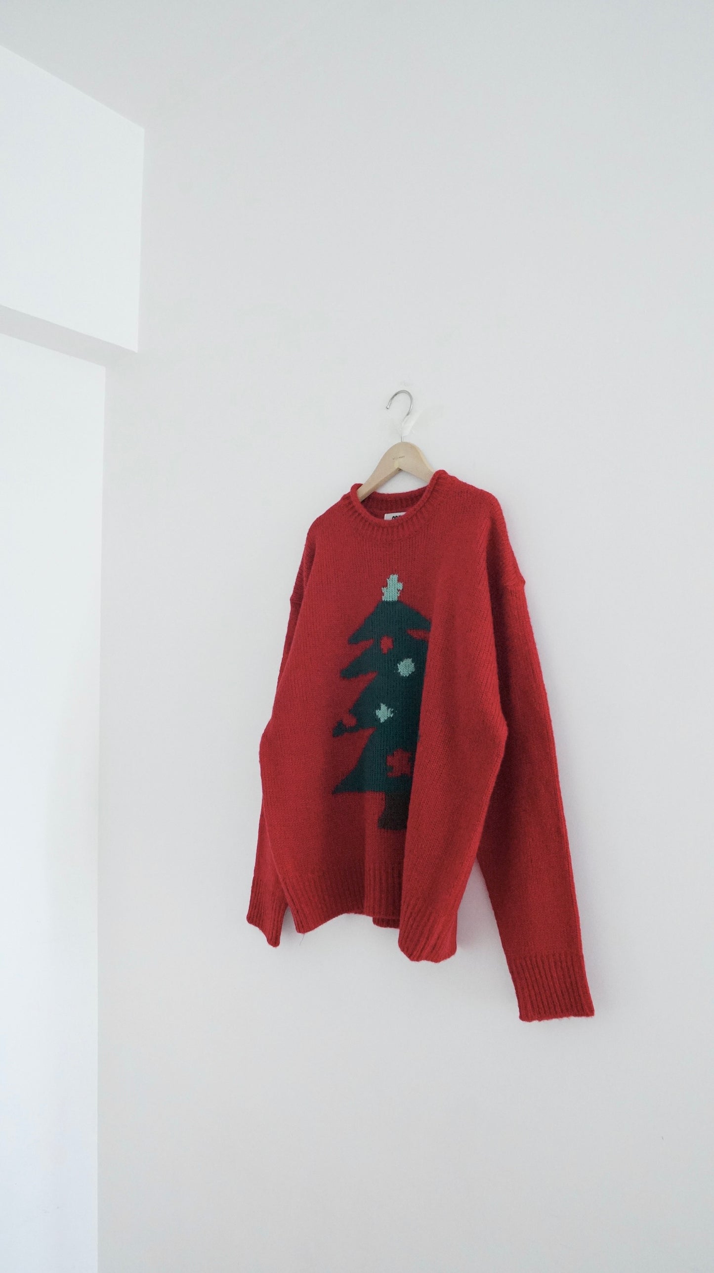 unisex christmas tree sweater in red (pre-order)