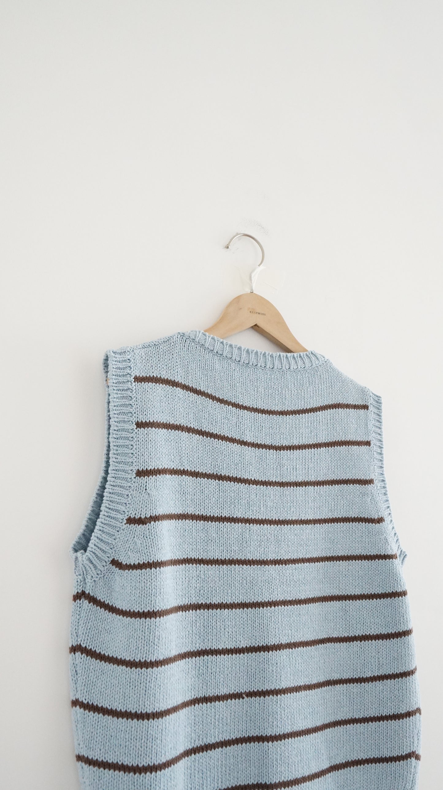 striped linen vest in baby-blue (pre-order)