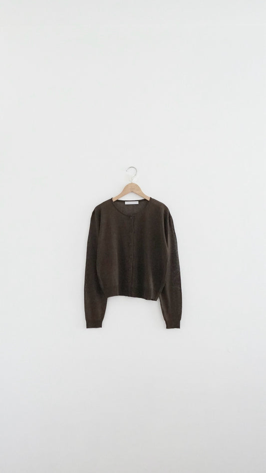 airy sheer cardigan in brown (pre-order)
