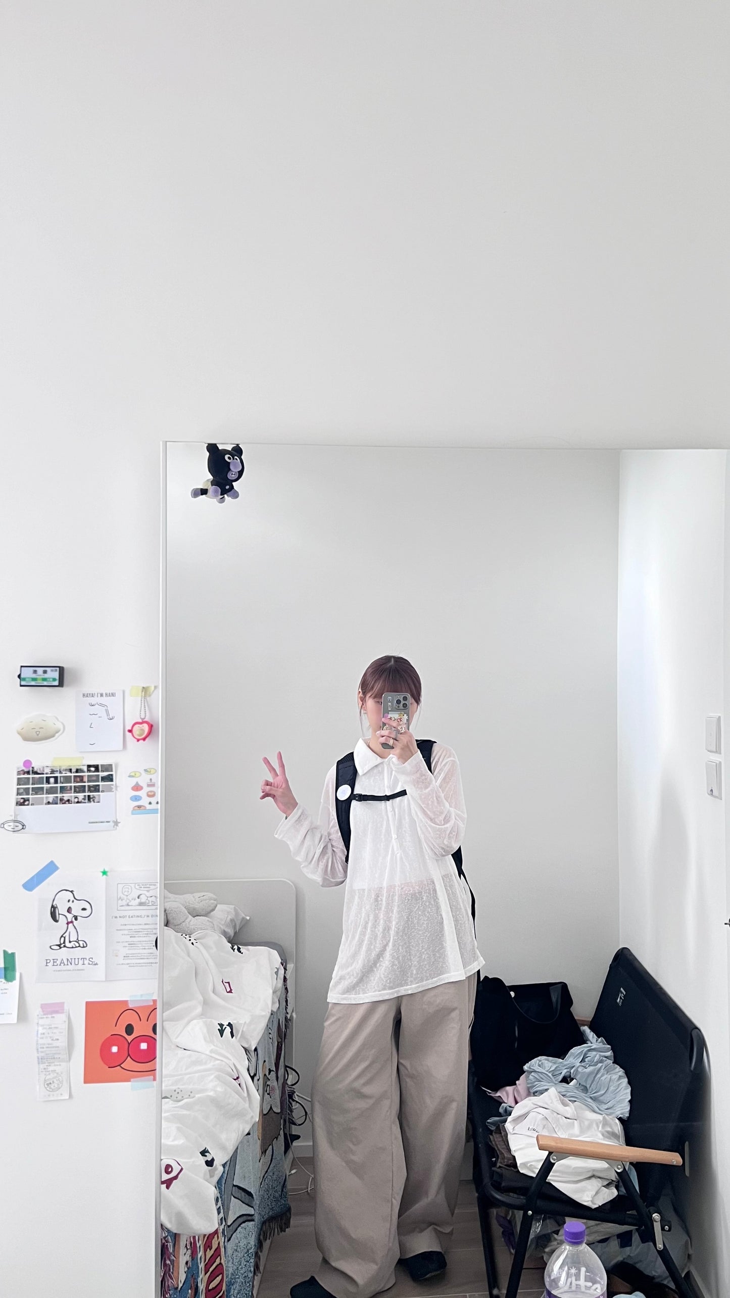 velor sheer polo shirt in white (pre-order)