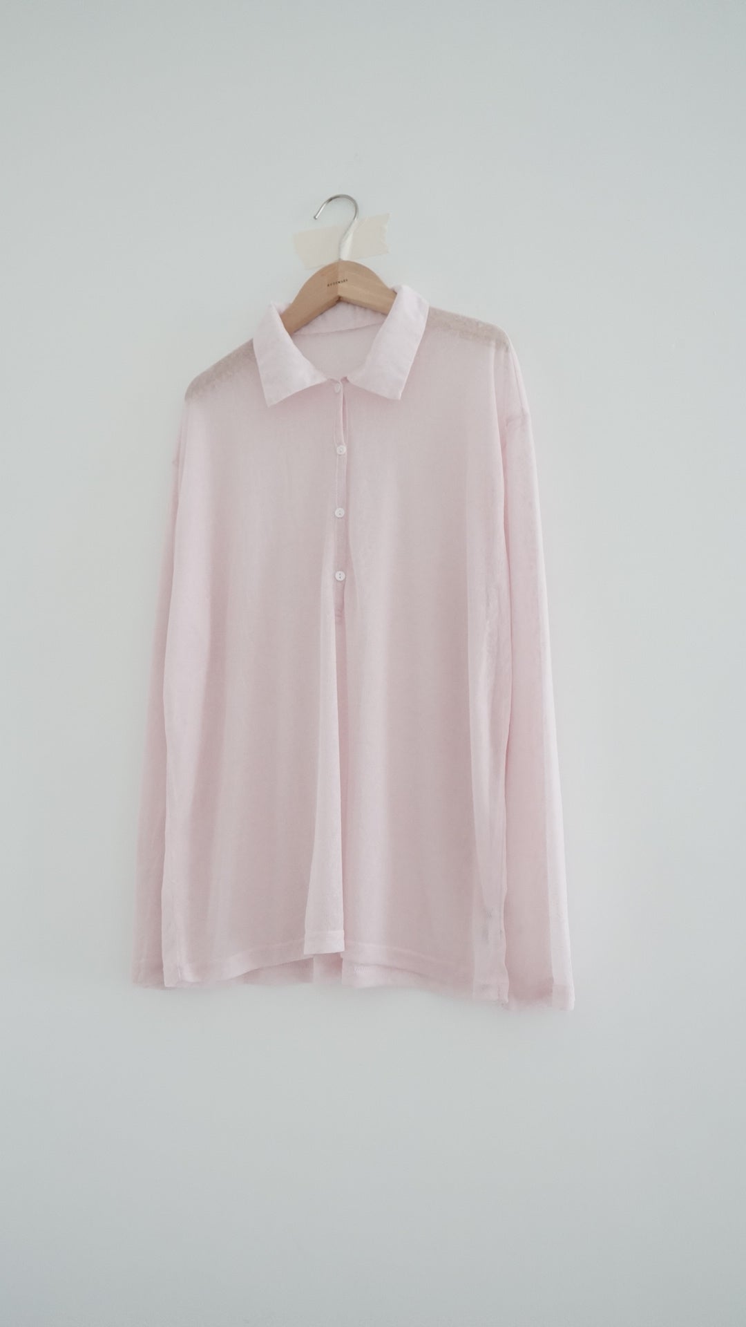 velor sheer polo shirt in pink (pre-order)