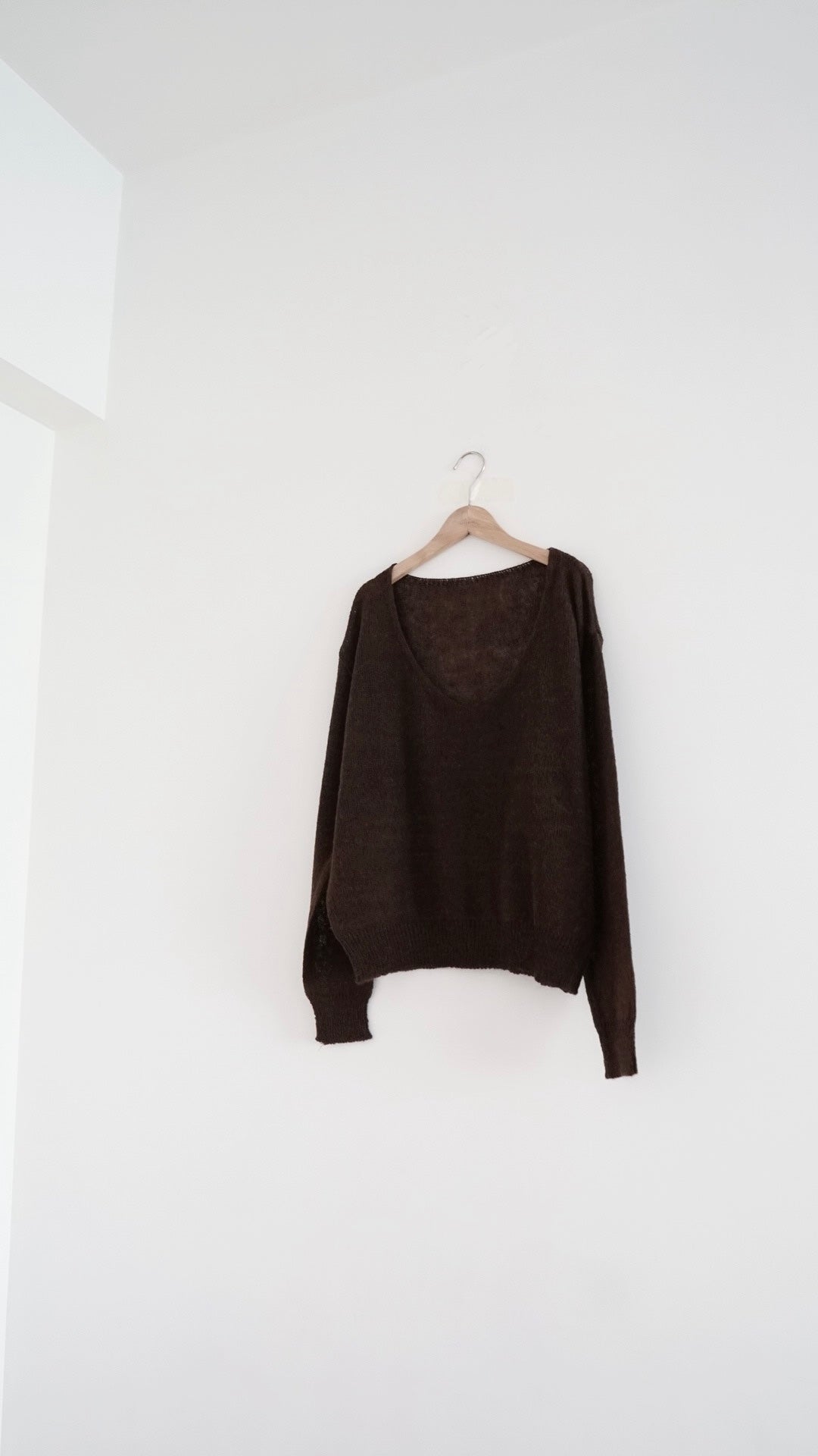 atelier light v-neck sweater in brown (pre-order)