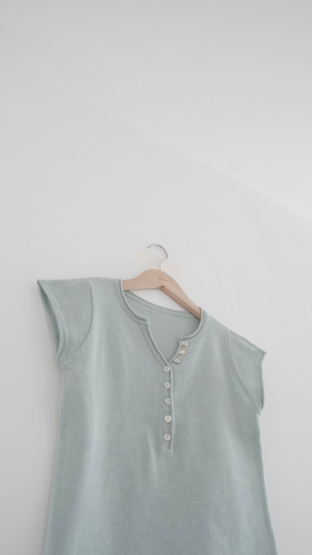 soren minimalist button knit top in mint (pre-order)