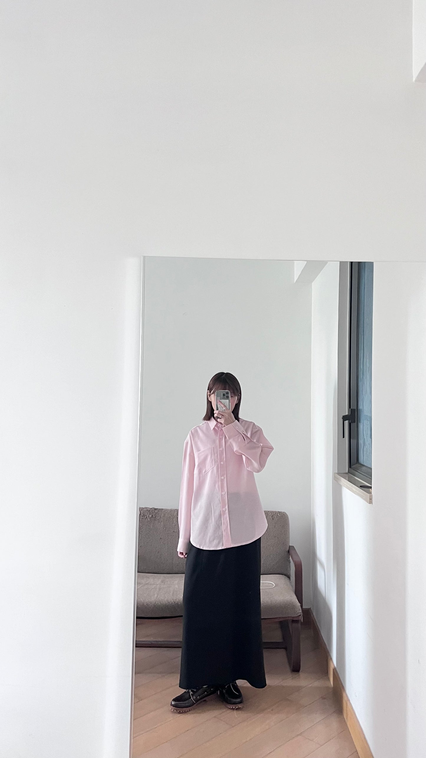 double belt skirt in black (M)
