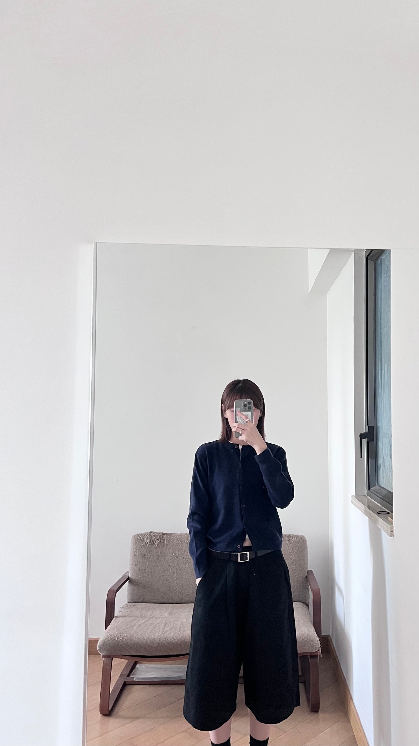 round cardigan in navy