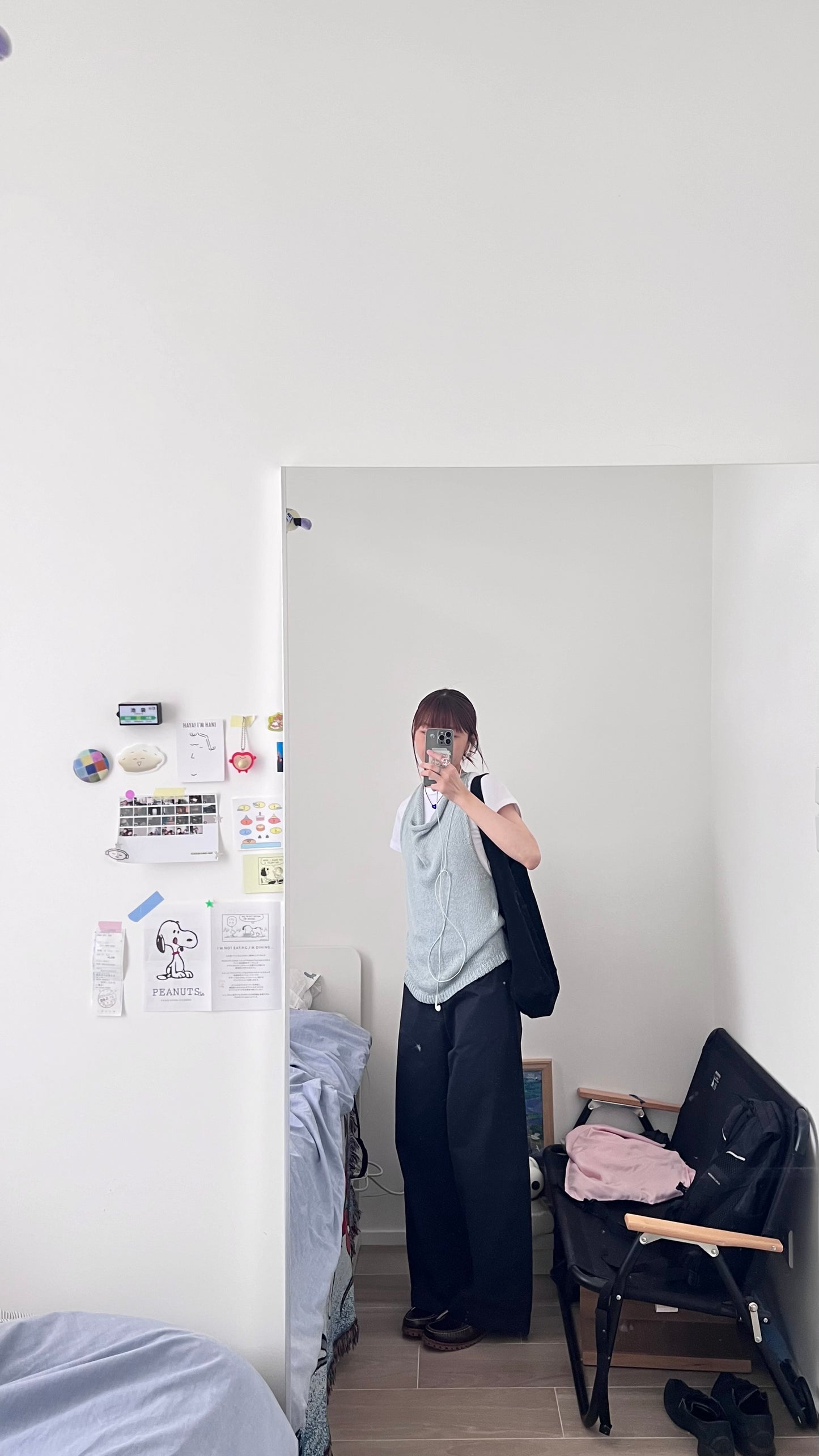 evelyn linen cotton deep v-neck knit vest in sora (pre-order)