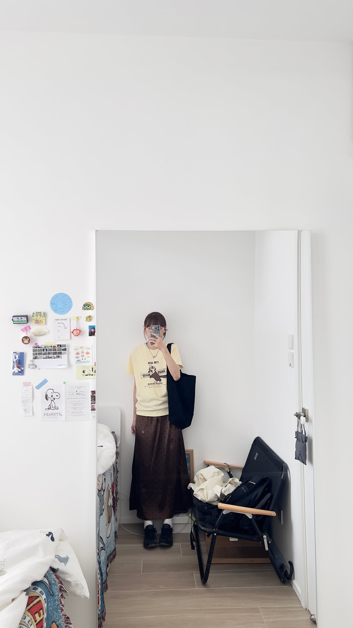 helen satin dot maxi skirt in brown (pre-order)