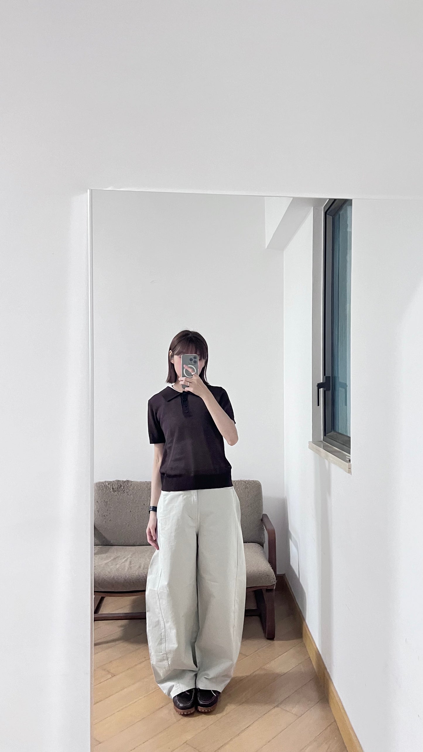 cocoon silhouette tapered pants in grey (pre-order)