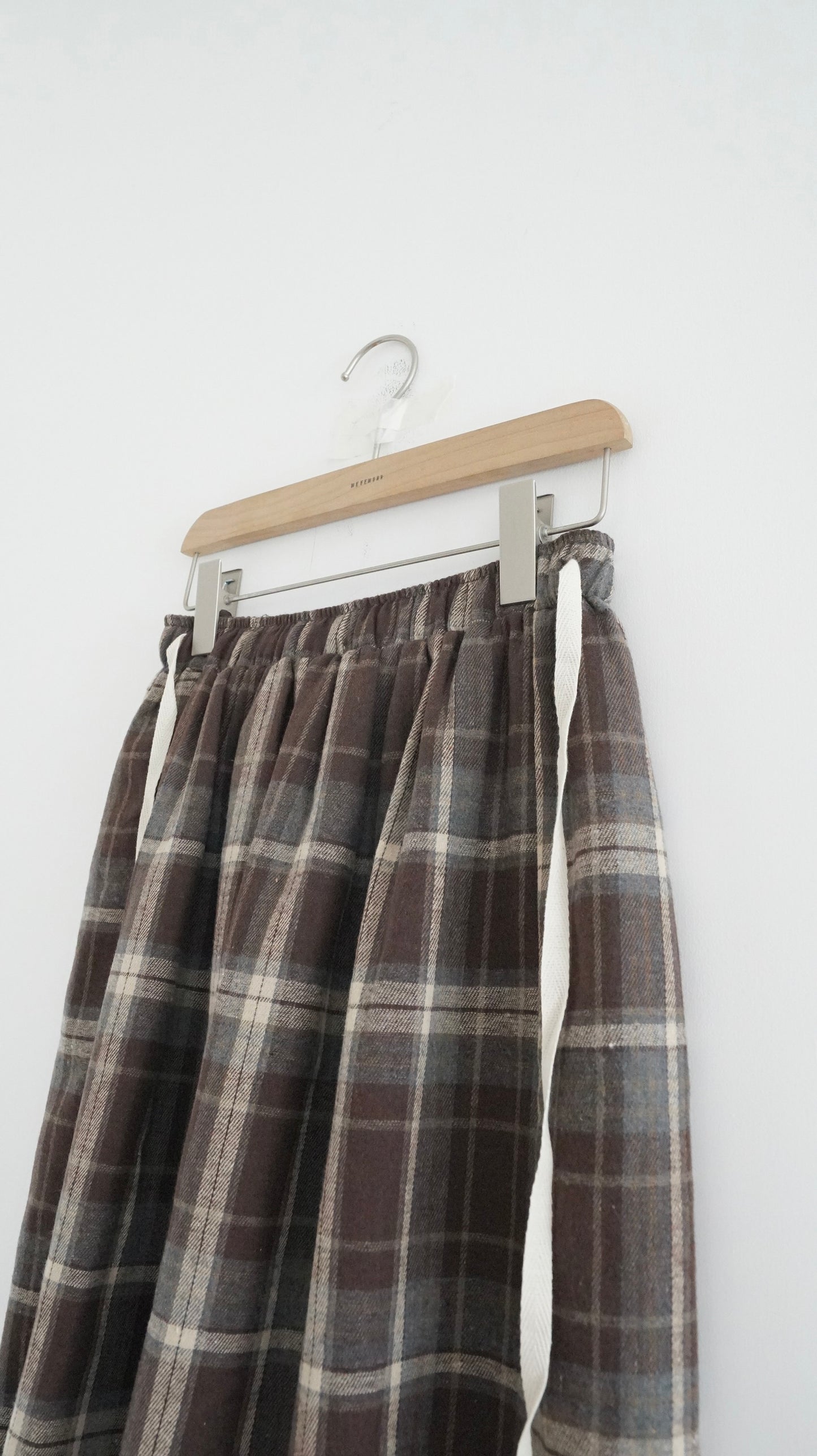 japanese style checked skirt in brown (pre-order)