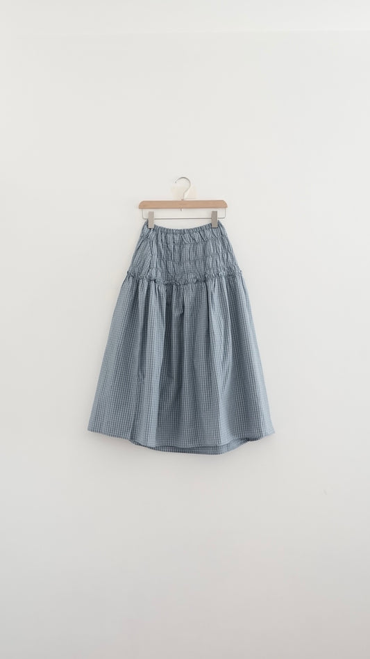 beautiful checked skirt in sora (pre-order)