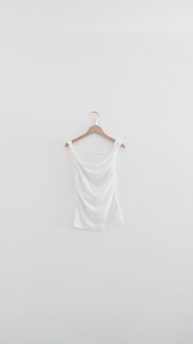 twist tank top in white (pre-order)