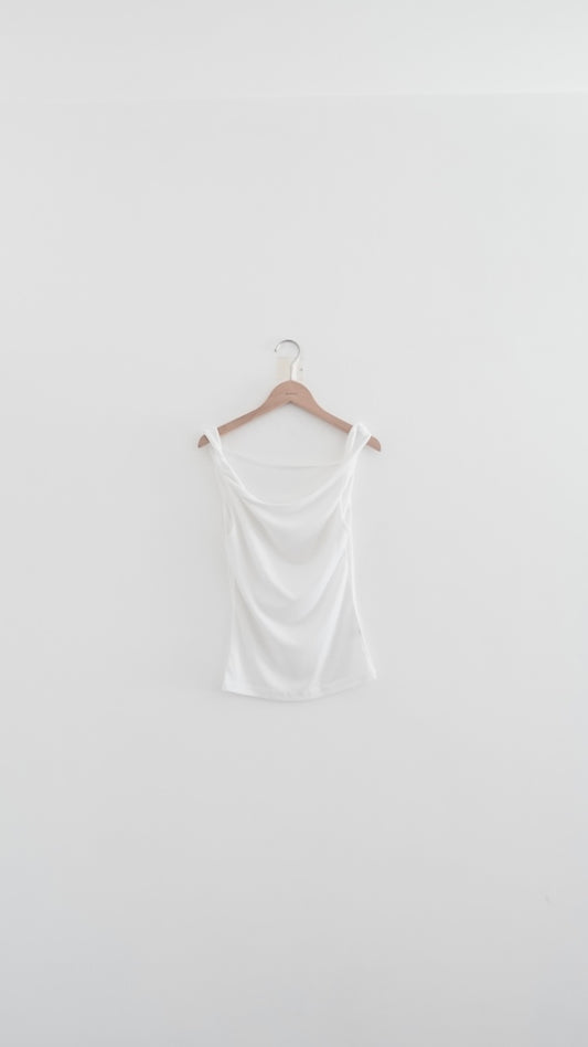 twist tank top in white (pre-order)
