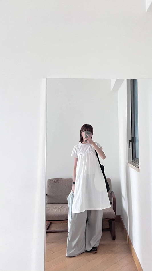 ease a-line tank dress in white (pre-order)