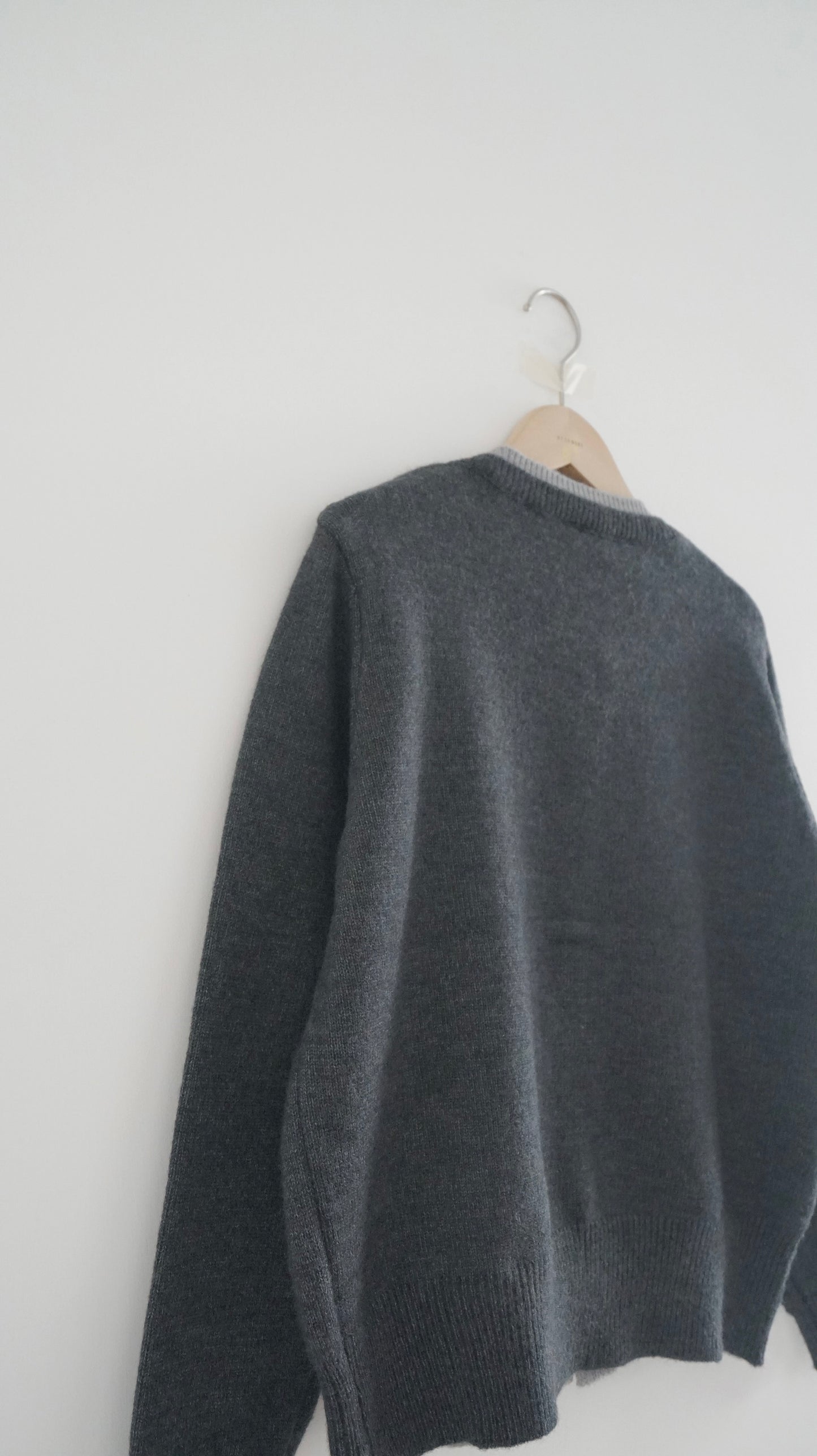 layered knit cardigan in dark grey ( pre-order )