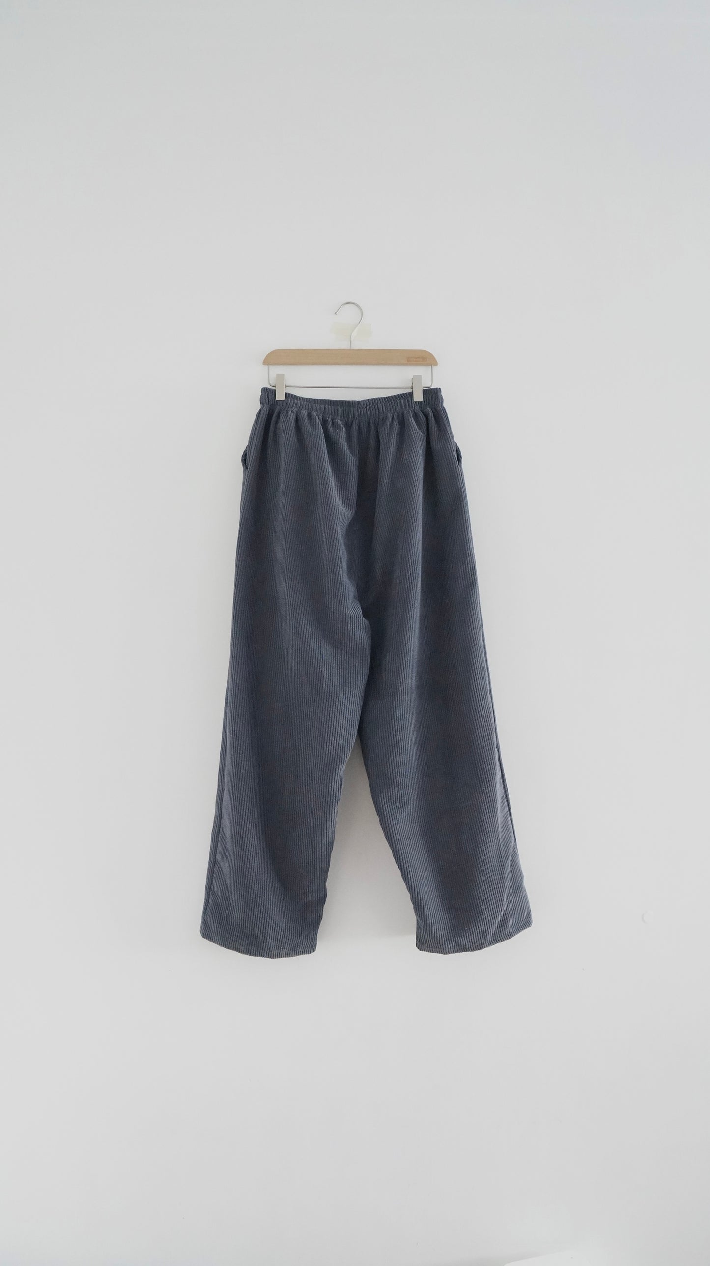 cozy corduroy wide pants in yale blue ( pre-order )