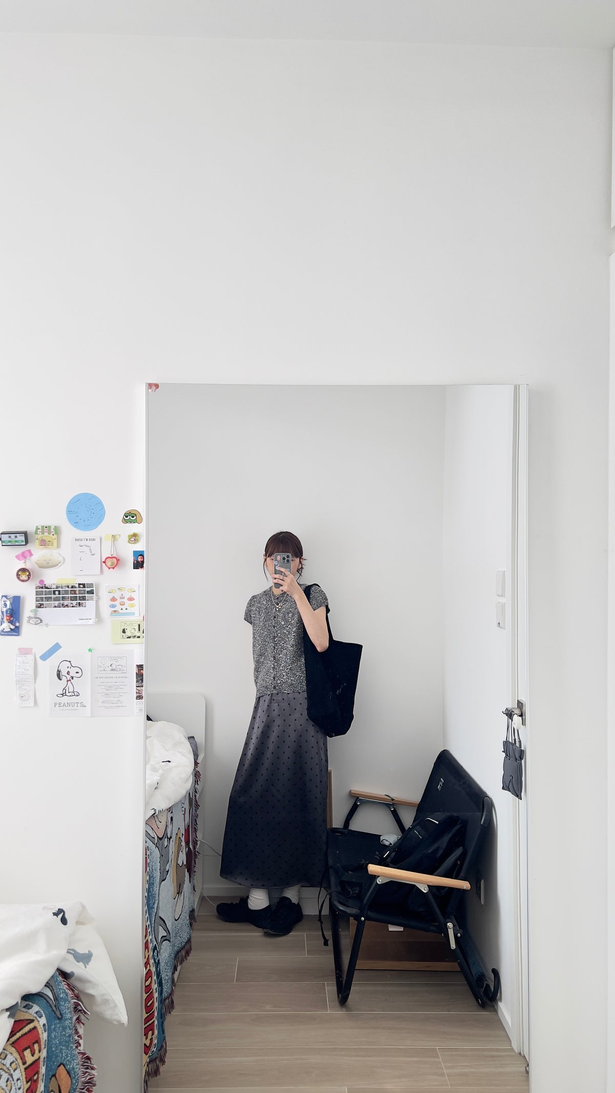 yoru button neck knit top in charcoal (pre-order)