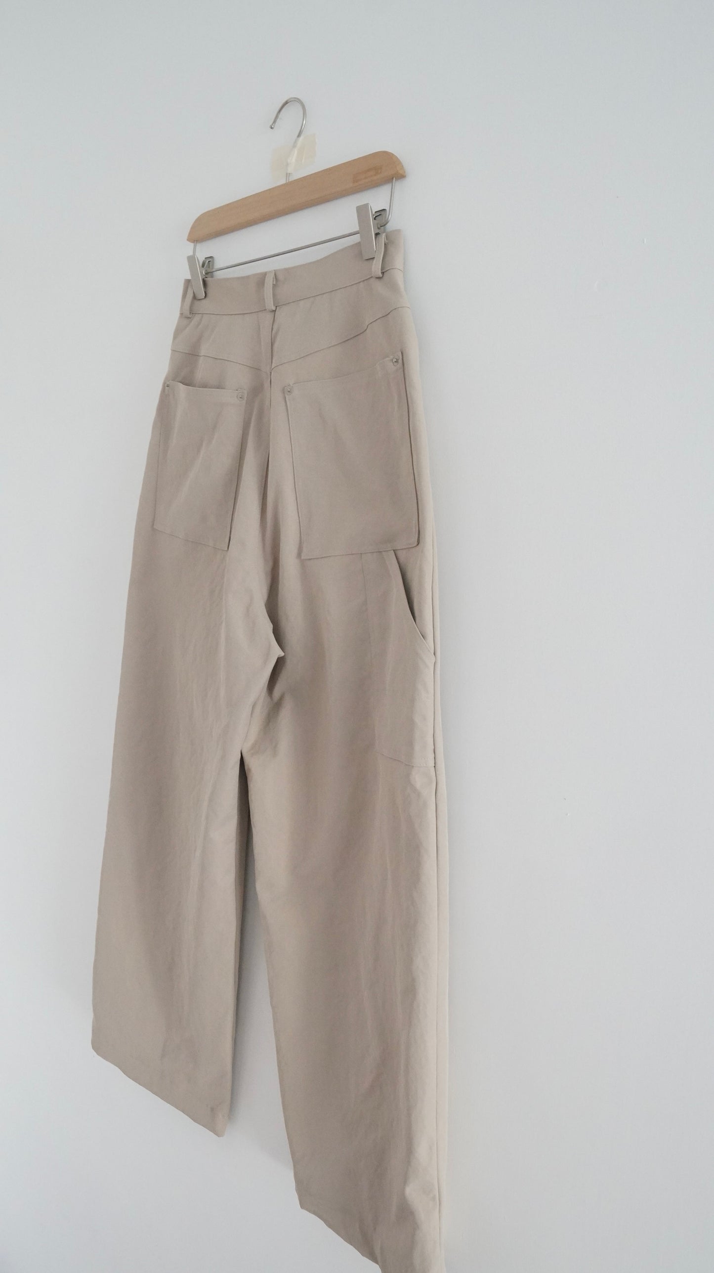 90’s vintage wide worker pants in sand ( pre-order )