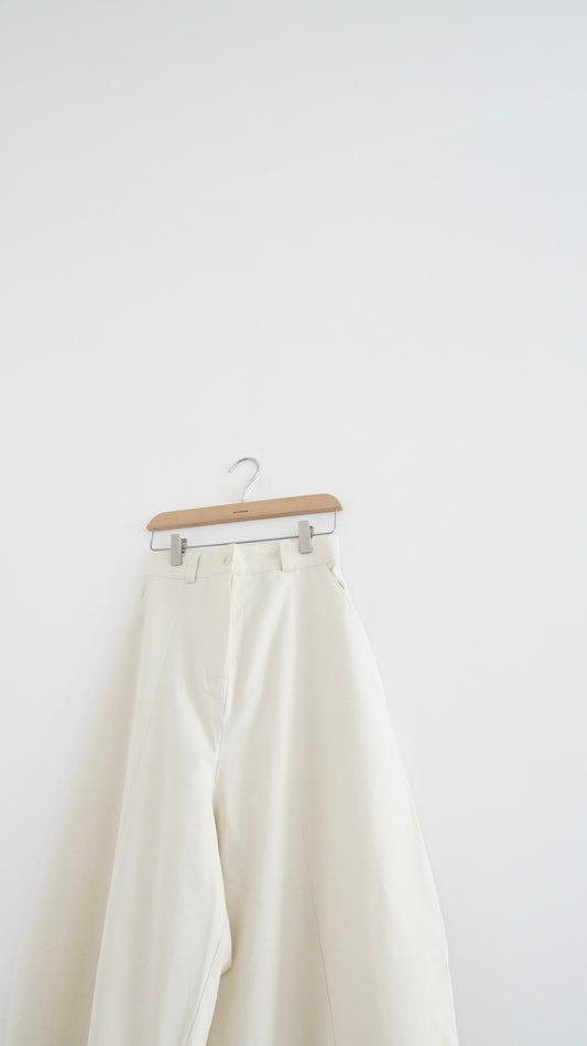 cocoon wide pants in ivory