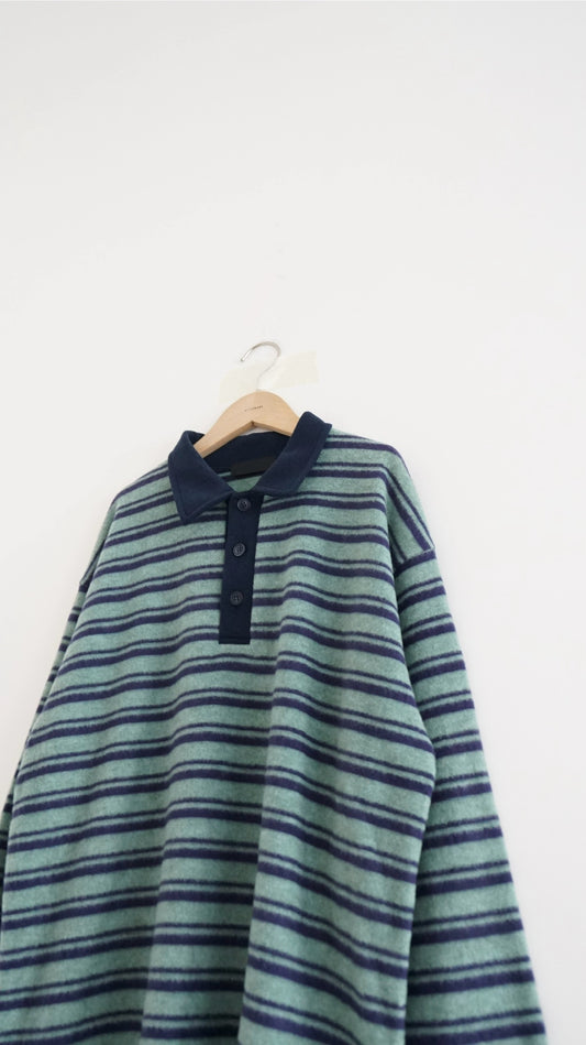 the skagen stripe polo in navy x glaucous green (pre-order)