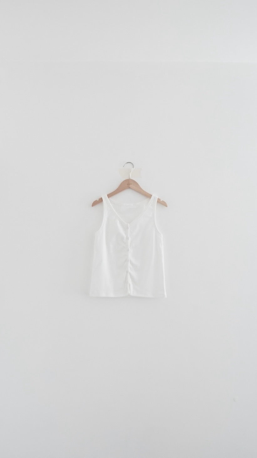 Leon cookies button tank top in white (pre-order)
