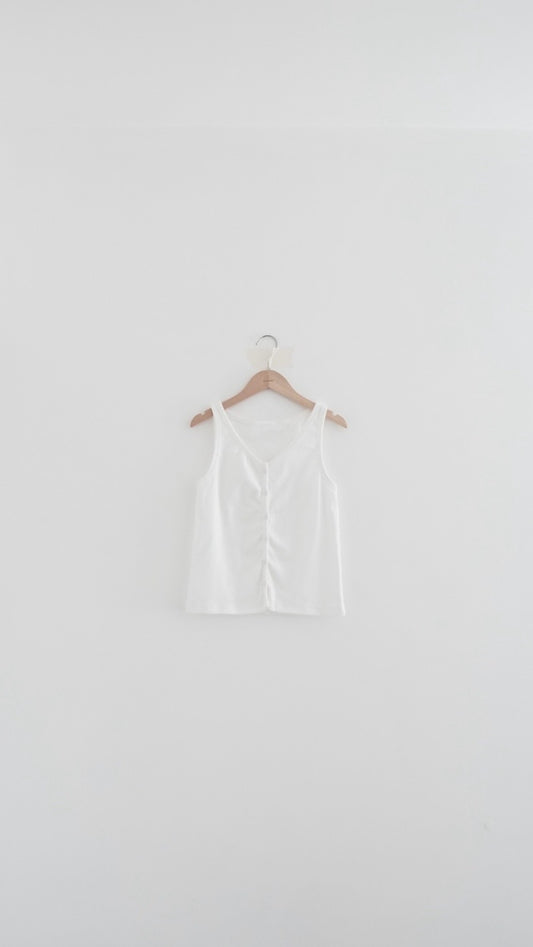 Leon cookies button tank top in white (pre-order)