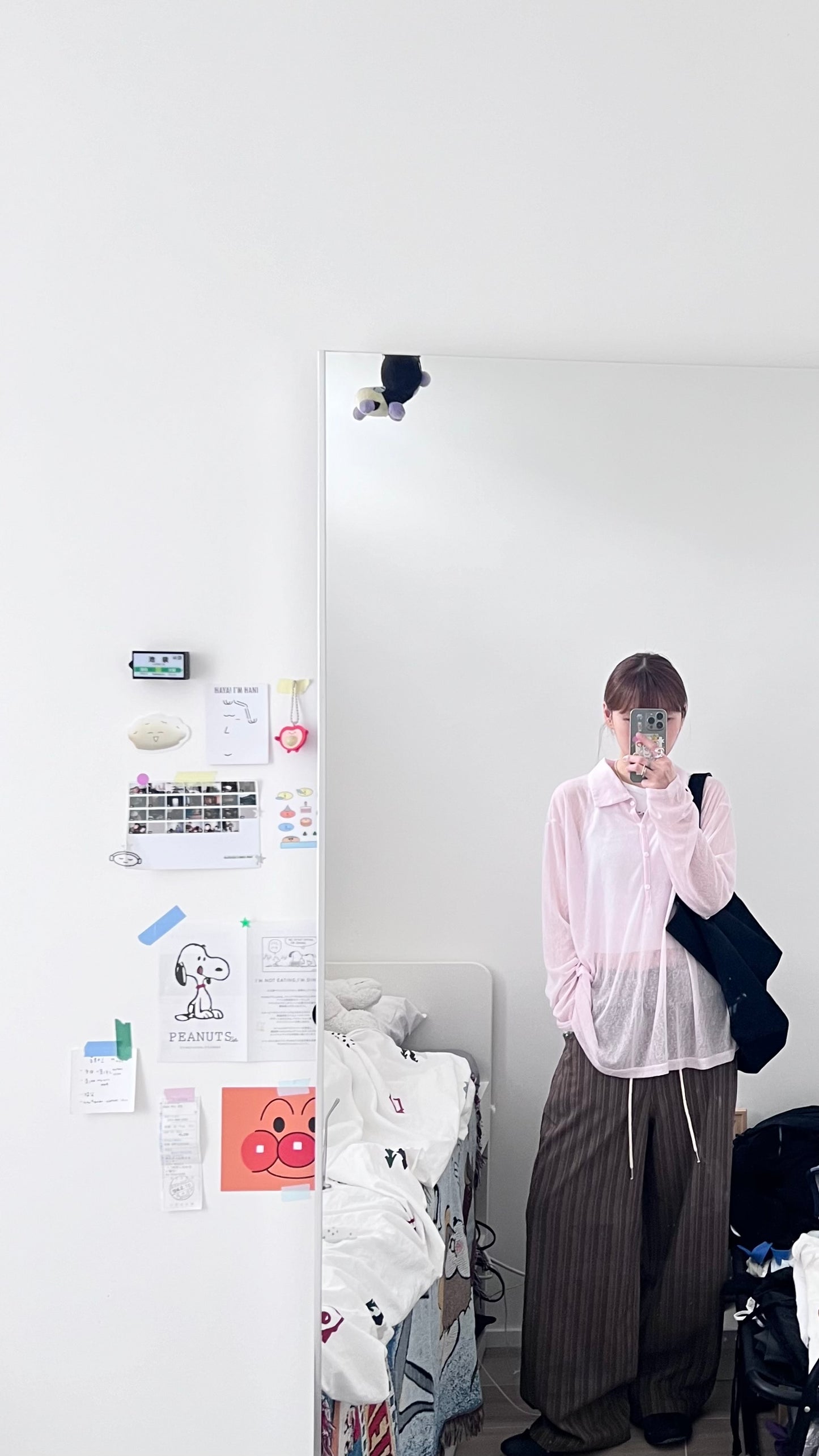 velor sheer polo shirt in pink (pre-order)