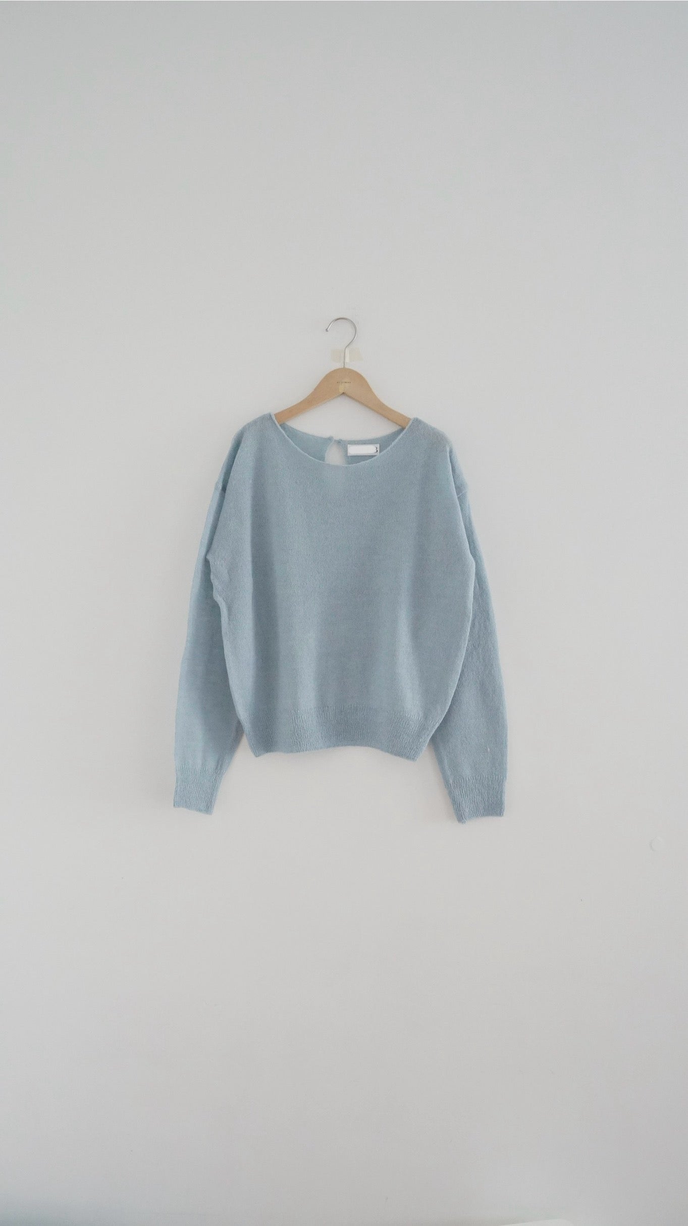 good sheer knit sweater in baby blue ( pre-order )