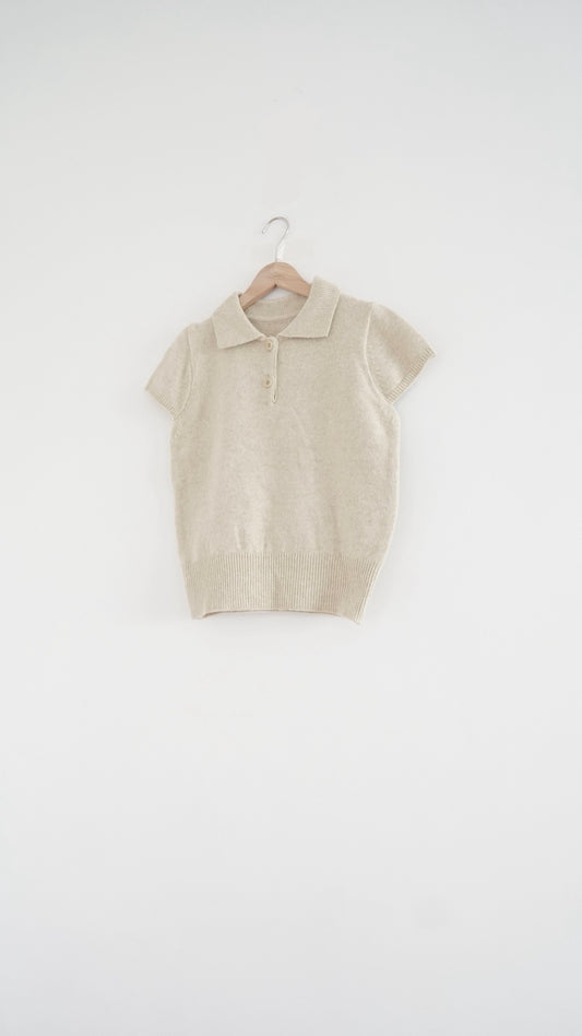 cindy classic polo knit shirt in light green (pre-order)