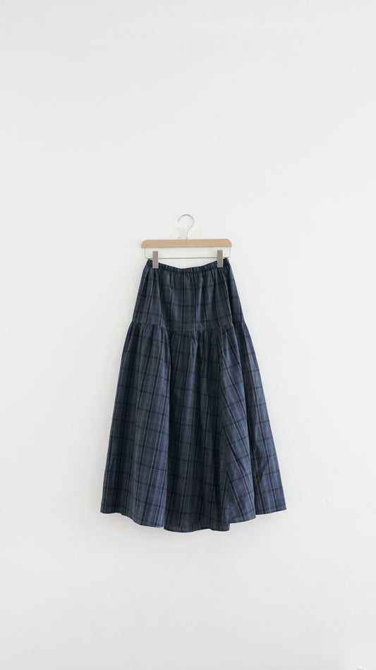 90s cloud check maxi skirt (pre-order)