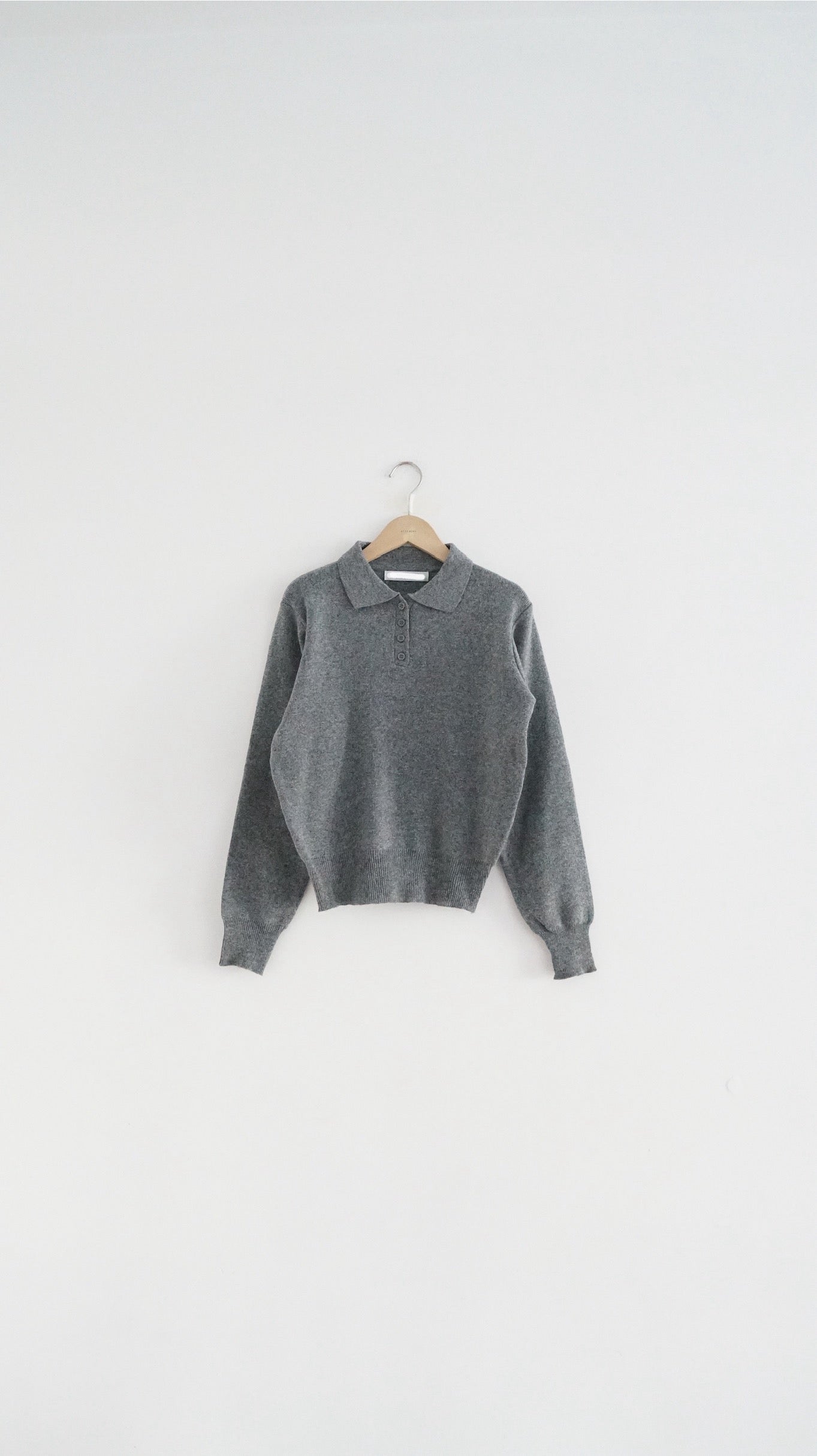 classic polo sweater in grey ( pre-order )