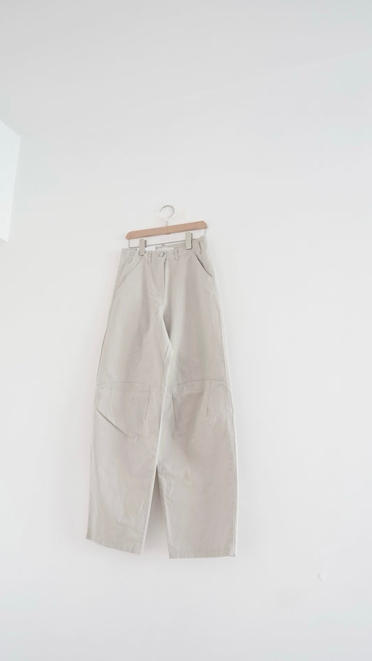gemma barrel-leg pants in beige (pre-order)