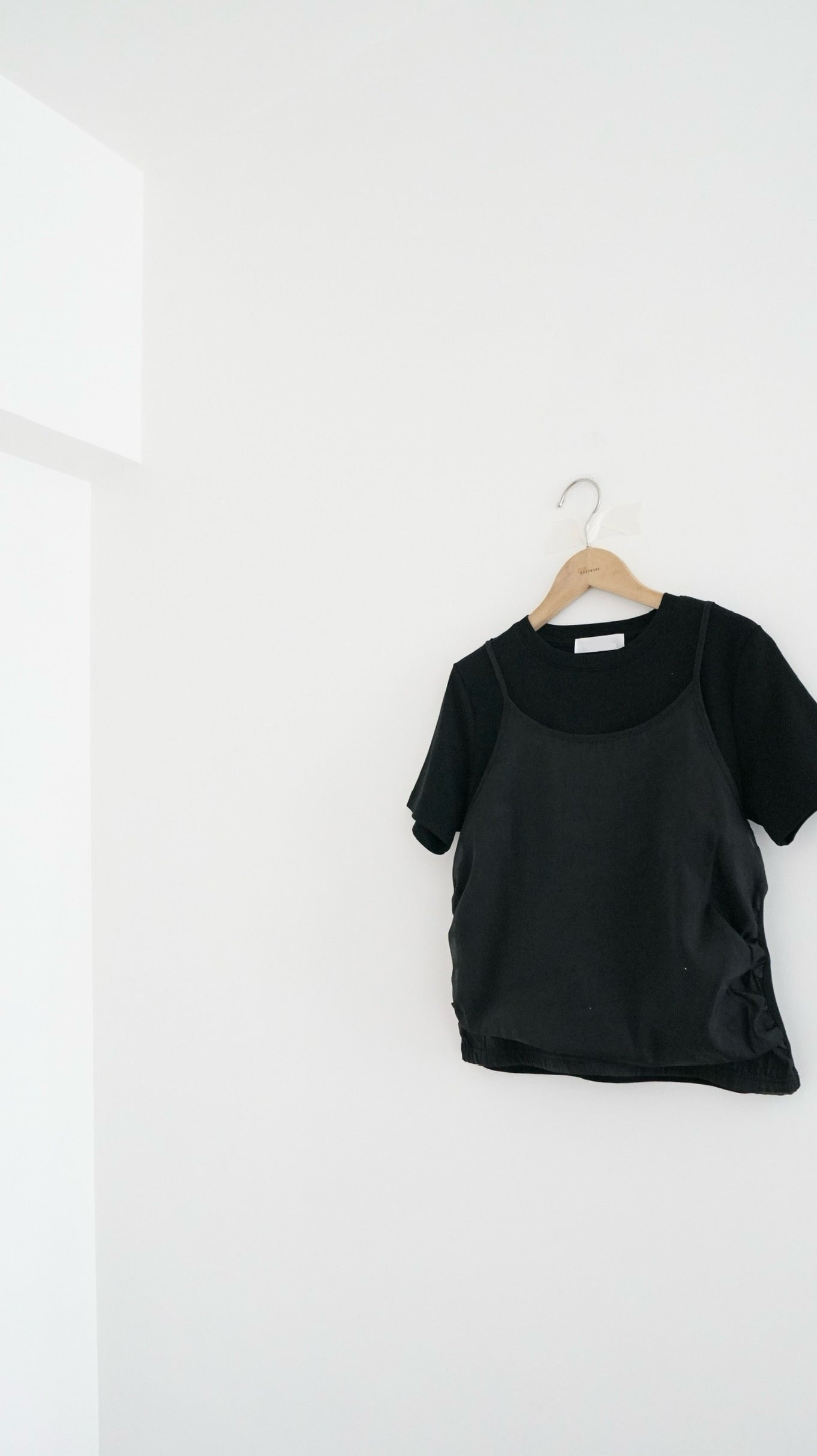 polly two-in-one tee in black (pre-order)