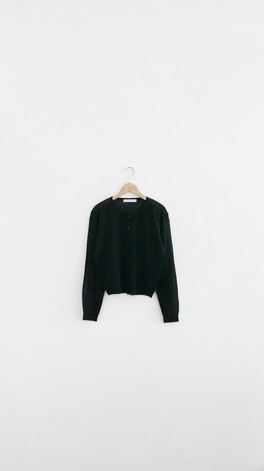 airy sheer cardigan in black (pre-order)