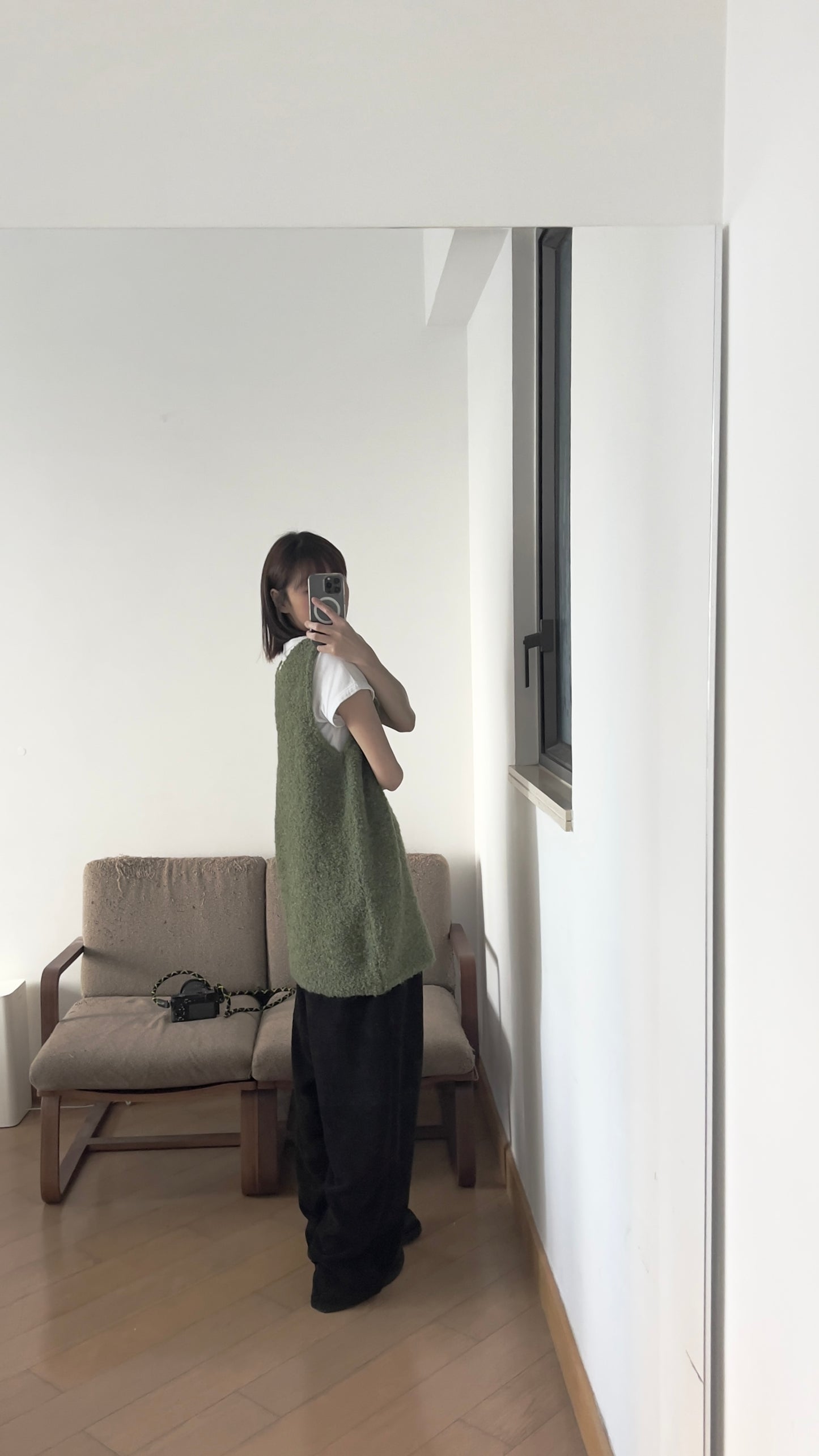 cozy corduroy wide pants in black ( pre-order )