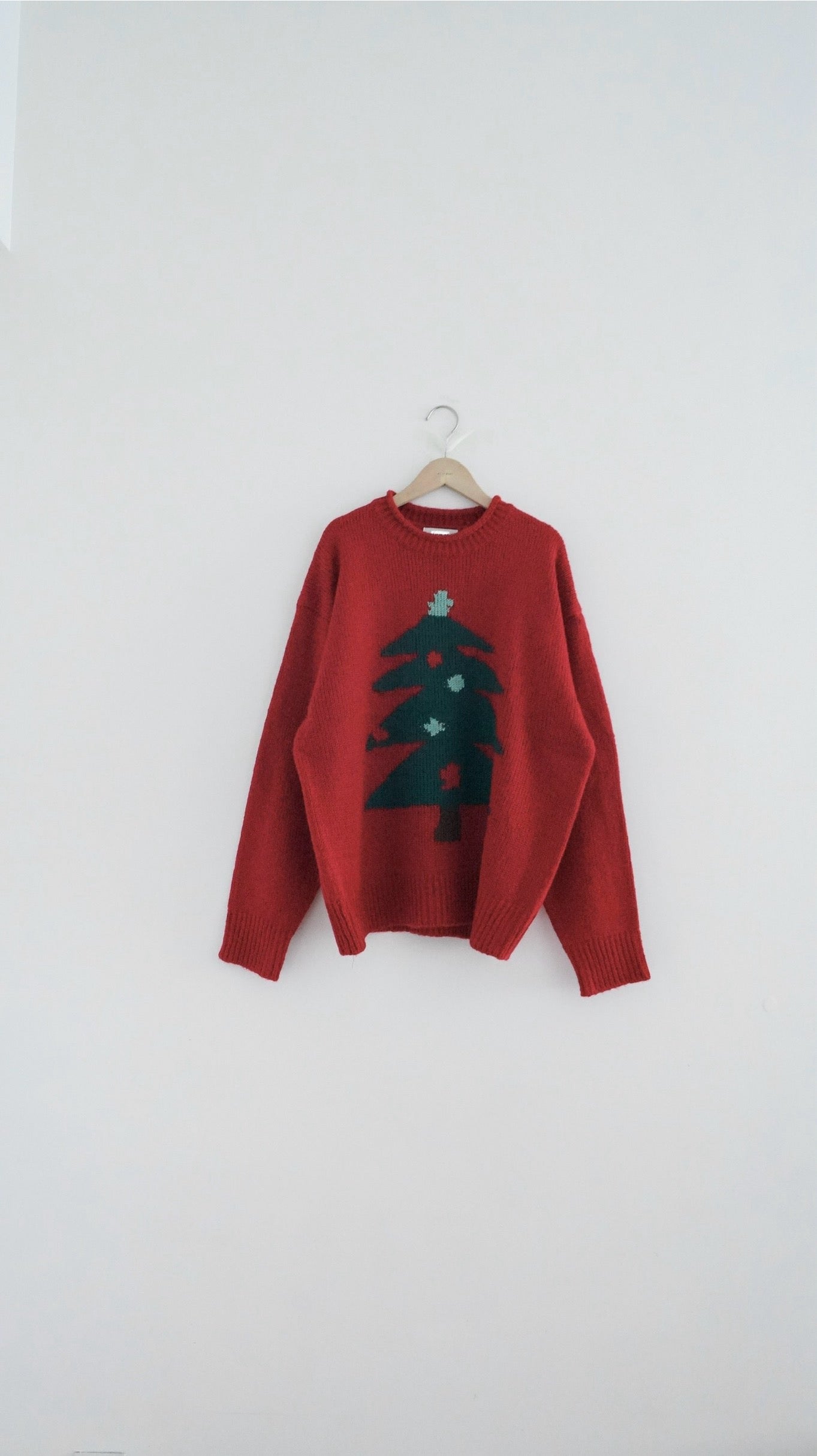 unisex christmas tree sweater in red (pre-order)