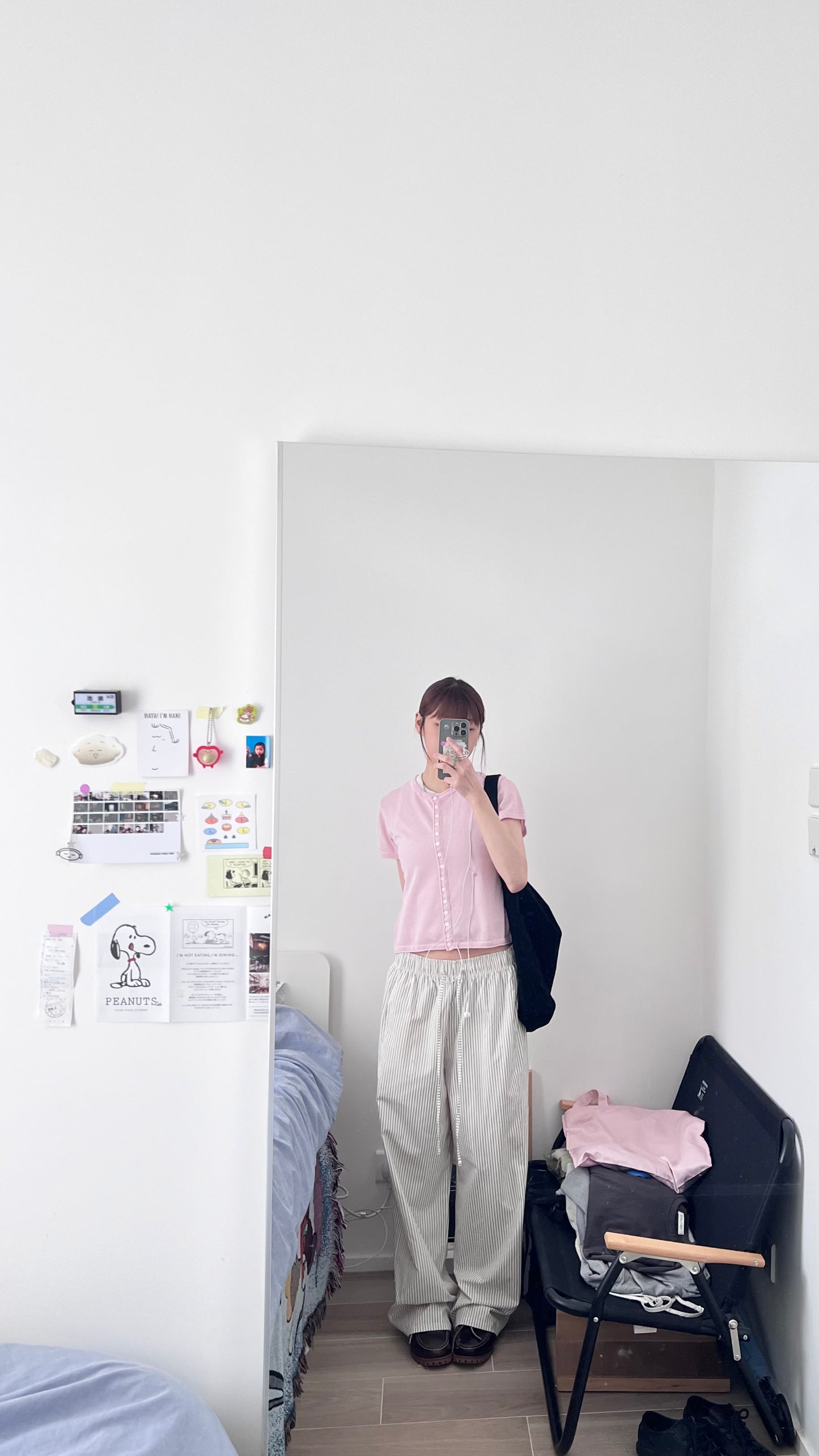 light like striped pants in beige (pre-order)