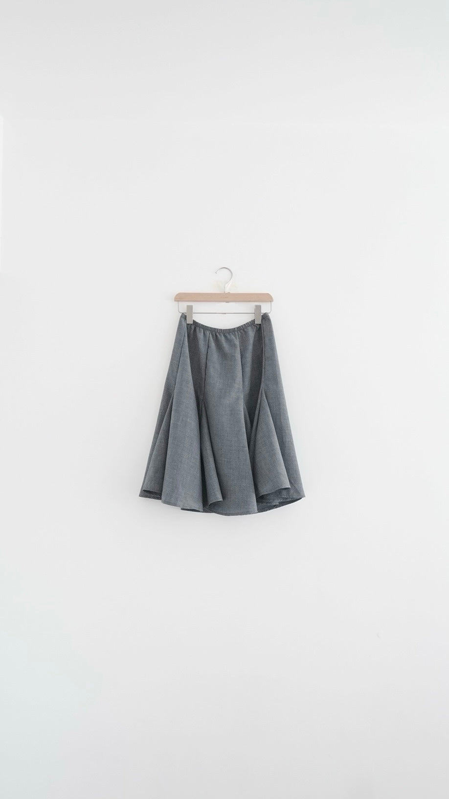 belle panelled flare midi skirt in grey (pre-order)