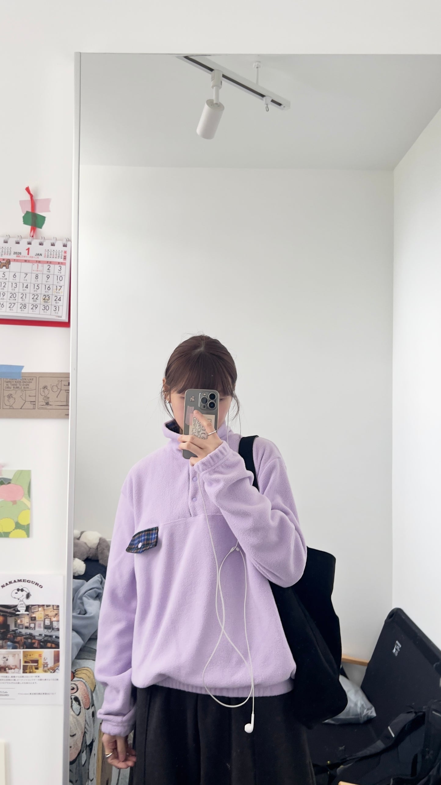 patchwork turtleneck sweater in grayish lavender (pre-order)