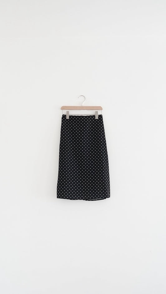 jenny dot midi skirt in black (pre-order)