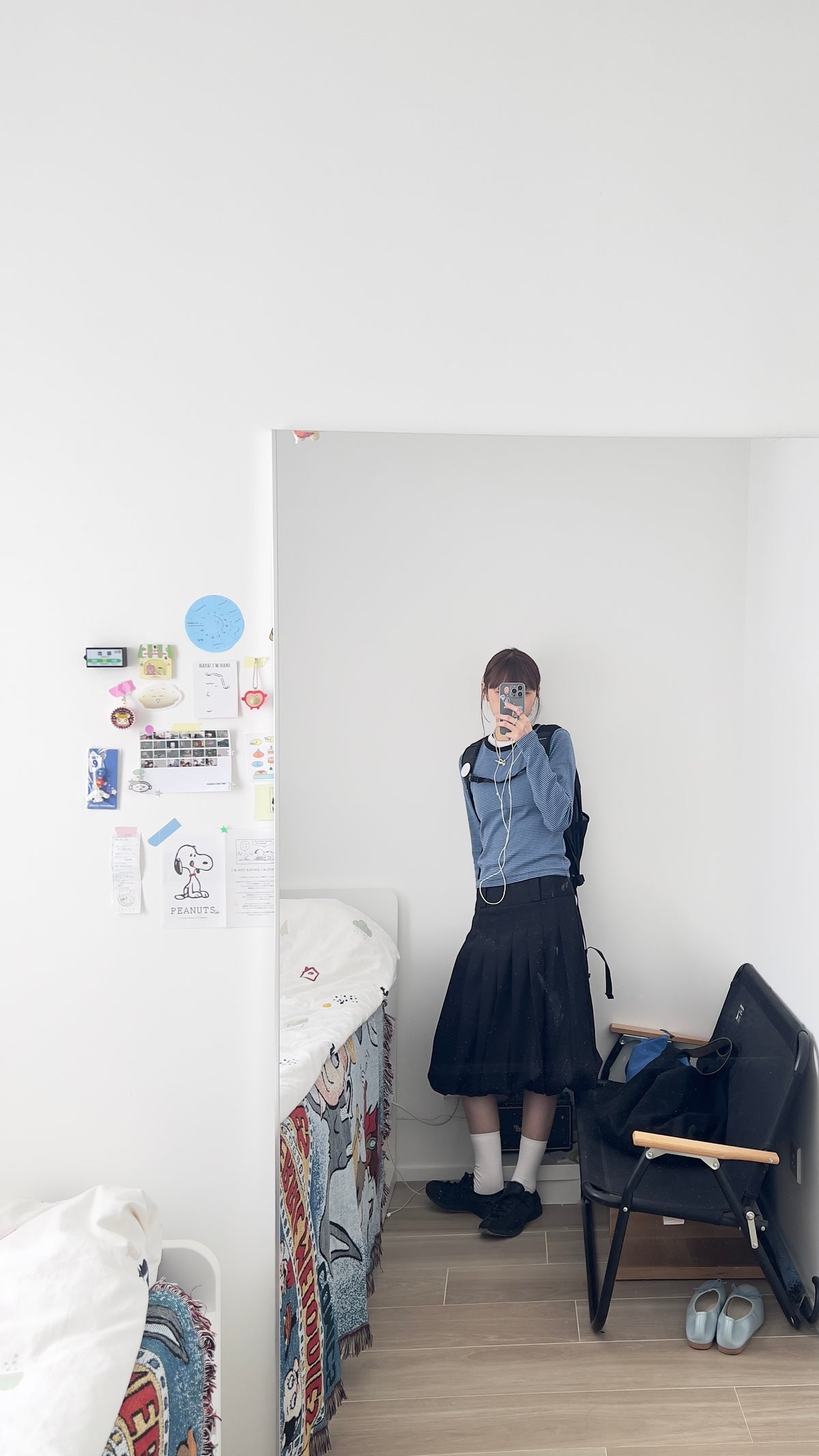 terre high quality midi bubble skirt in black (pre-order)