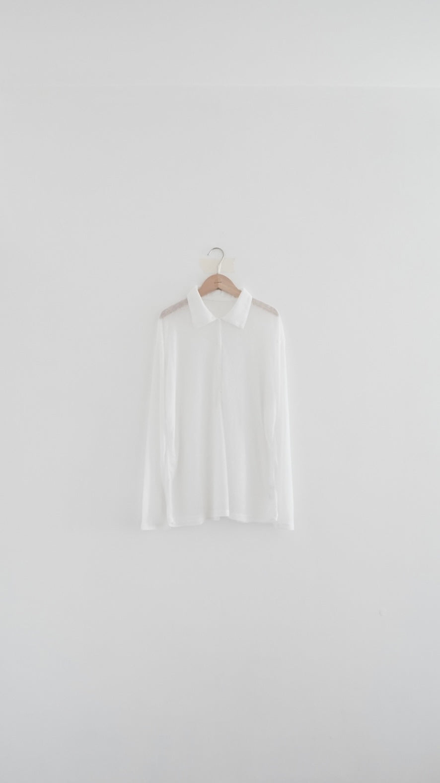 velor sheer polo shirt in white (pre-order)