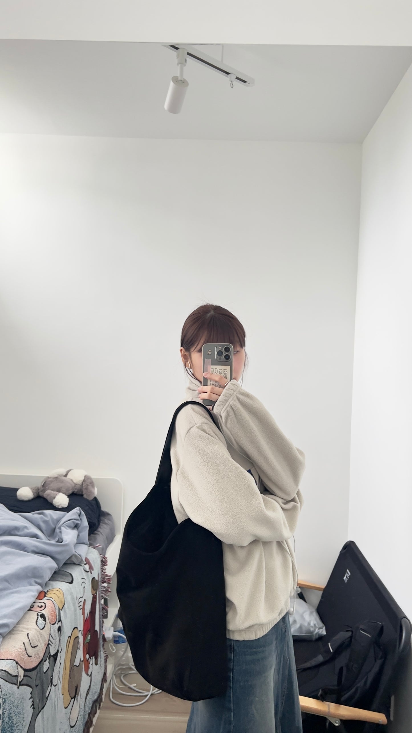 patchwork turtleneck sweater in ivory buff (pre-order)
