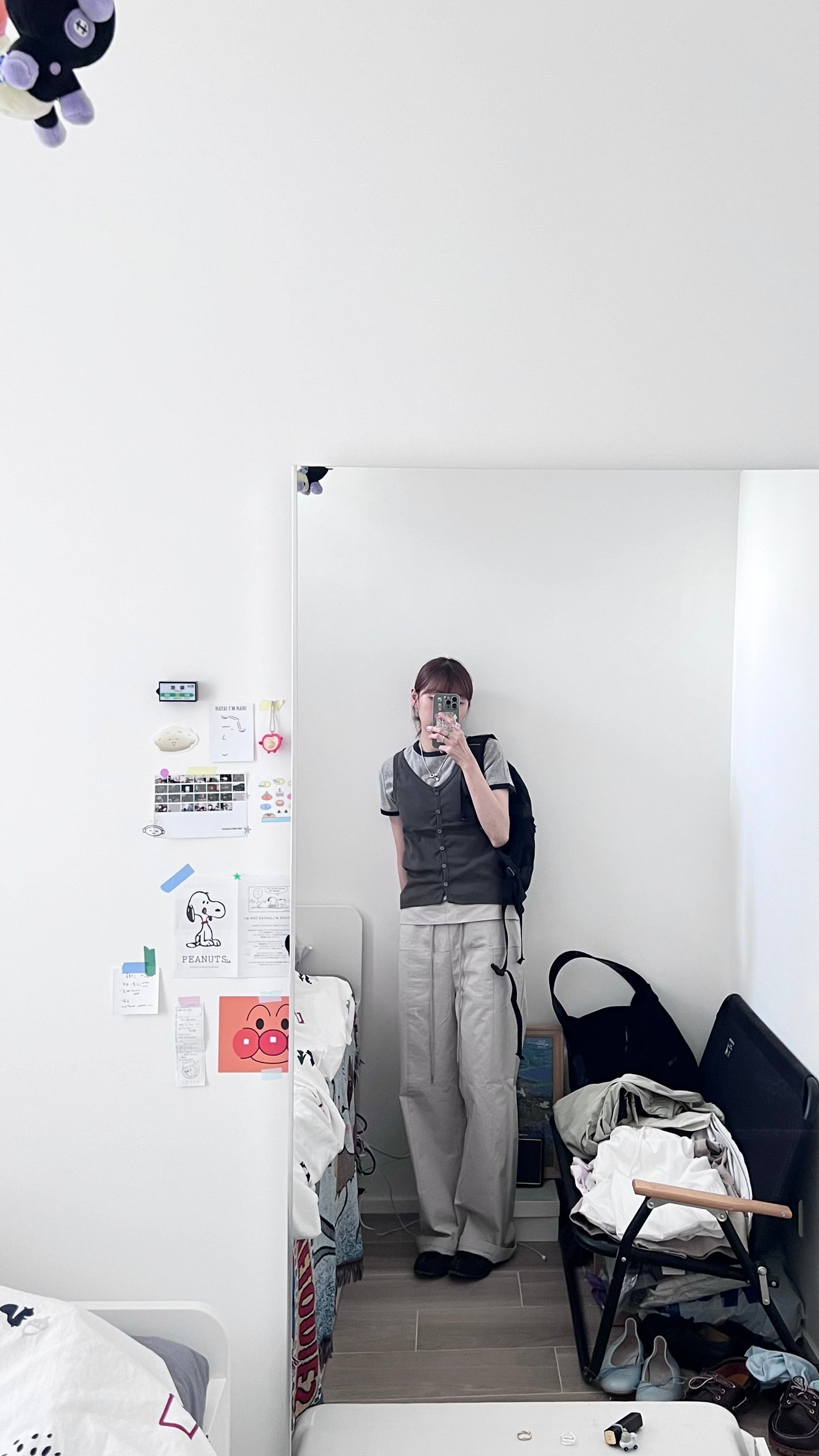 voss high end low waist vintage pants in grey (pre-order)
